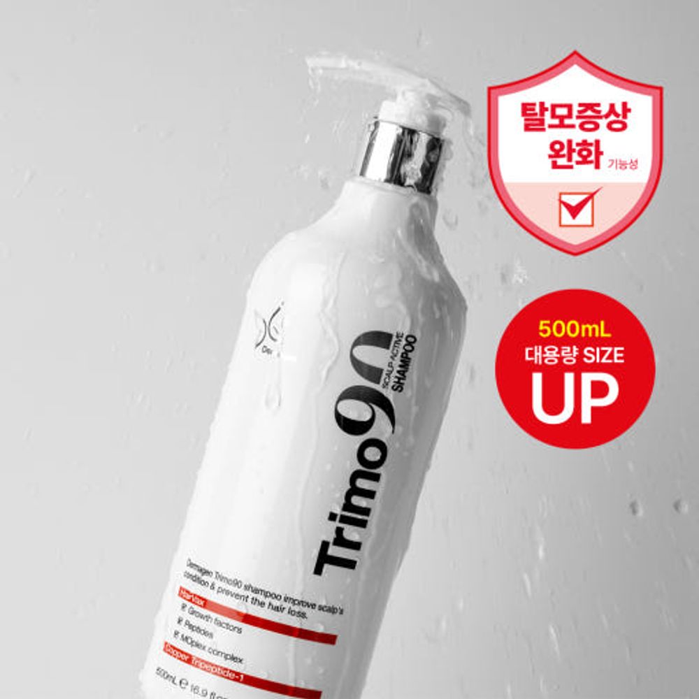DERMAGEN Trimo90 Scalp Shampoo 500ml 16.9 fl.oz. – Functional Anti-Hair Loss, HairVax, 7 Natural Extracts, Mildly Acidic pH 5–6, Coconut-Derived Surfactants _ Made in KOREA